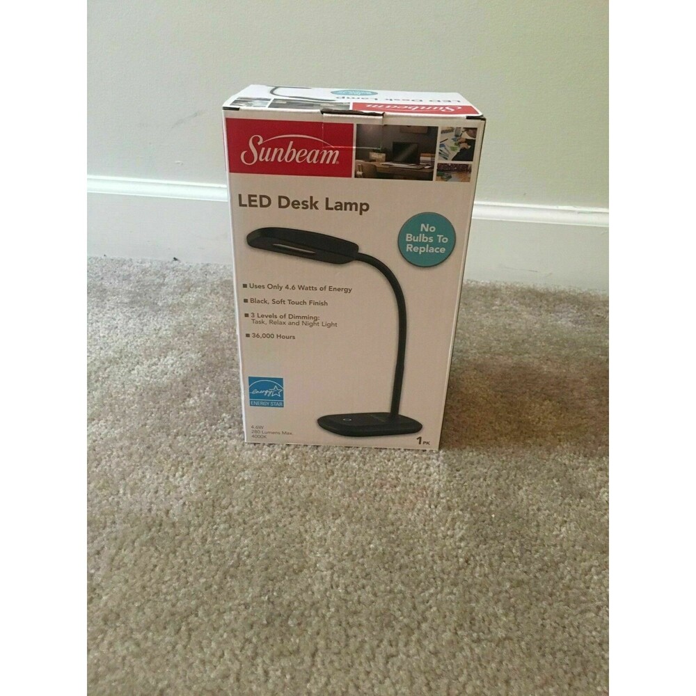 Sunbeam Flexible Neck Desk Office Room Lamp LED Black